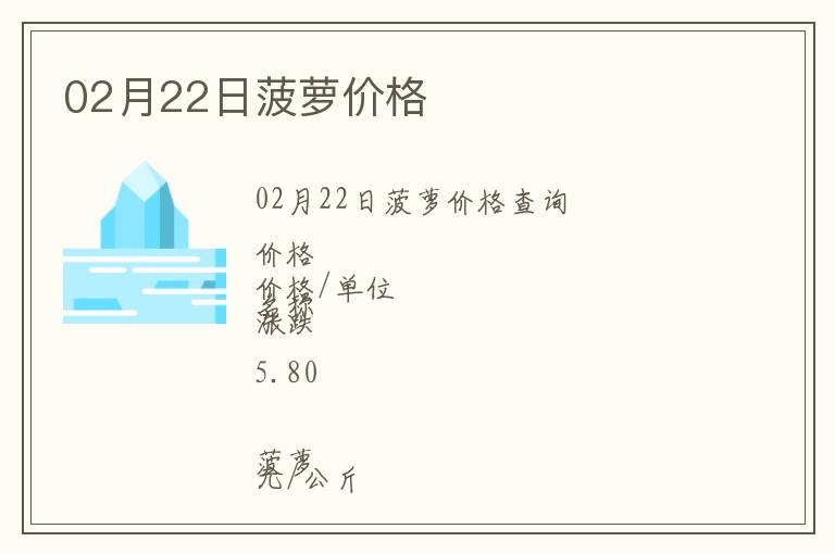 02月22日菠蘿價格