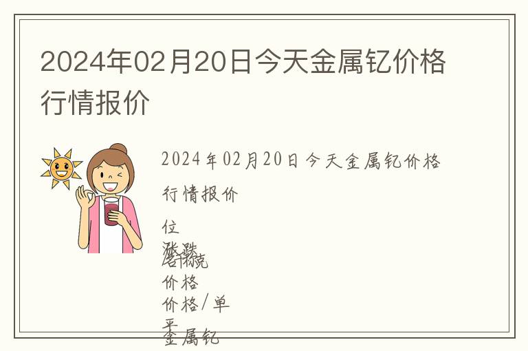 2024年02月20日今天金屬釔價格行情報價