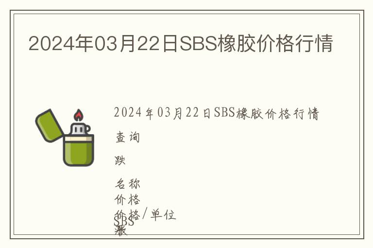 2024年03月22日SBS橡膠價格行情