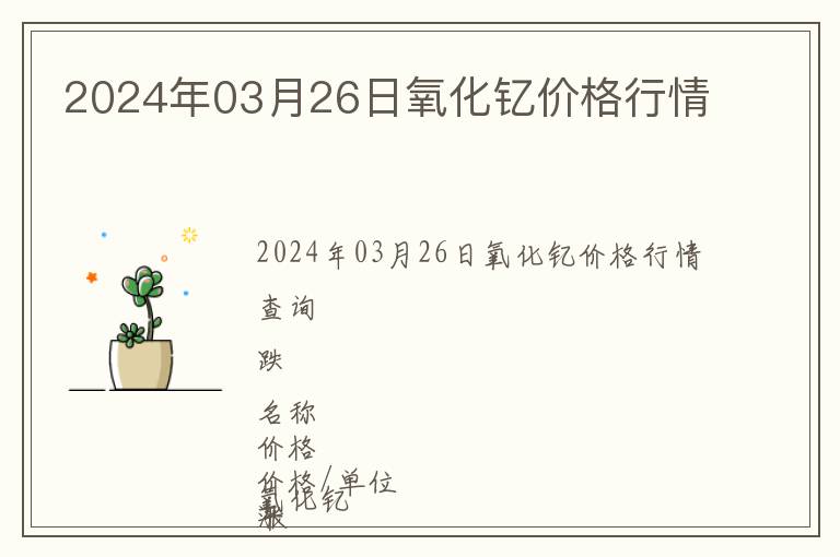 2024年03月26日氧化釔價格行情