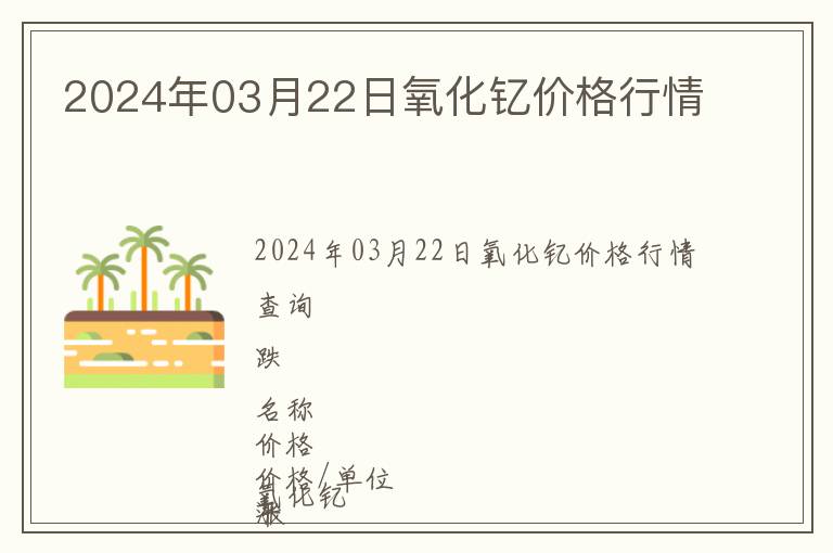 2024年03月22日氧化釔價格行情