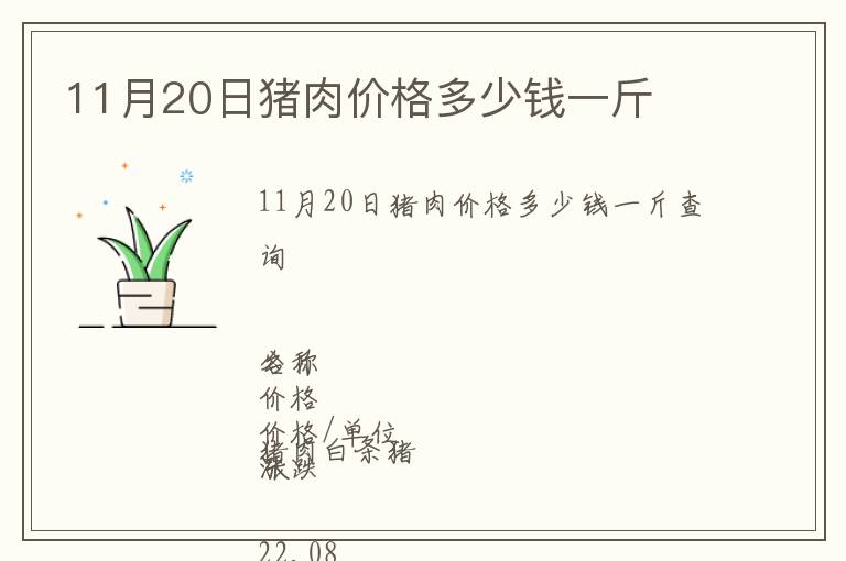 11月20日豬肉價格多少錢一斤