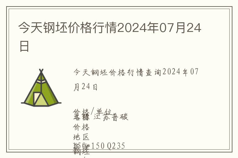 今天鋼坯價格行情2024年07月24日