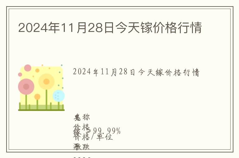 2024年11月28日今天鎵價格行情