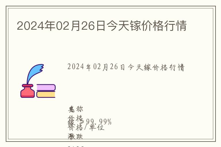2024年02月26日今天鎵價格行情
