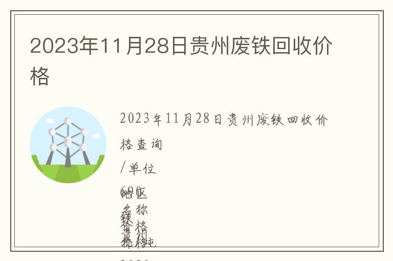2023年11月28日貴州廢鐵回收價格