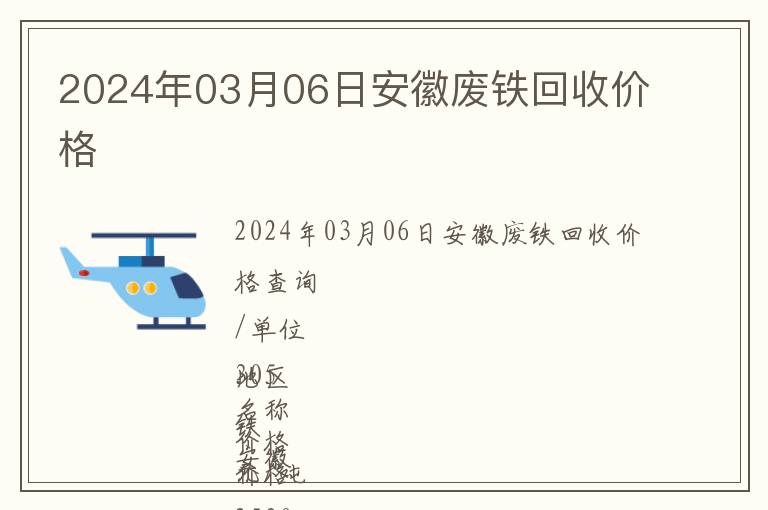 2024年03月06日安徽廢鐵回收價格