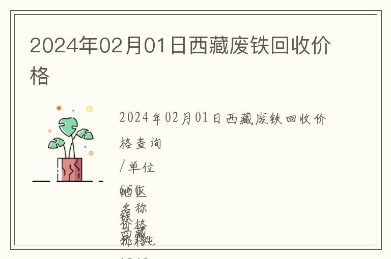 2024年02月01日西藏廢鐵回收價格