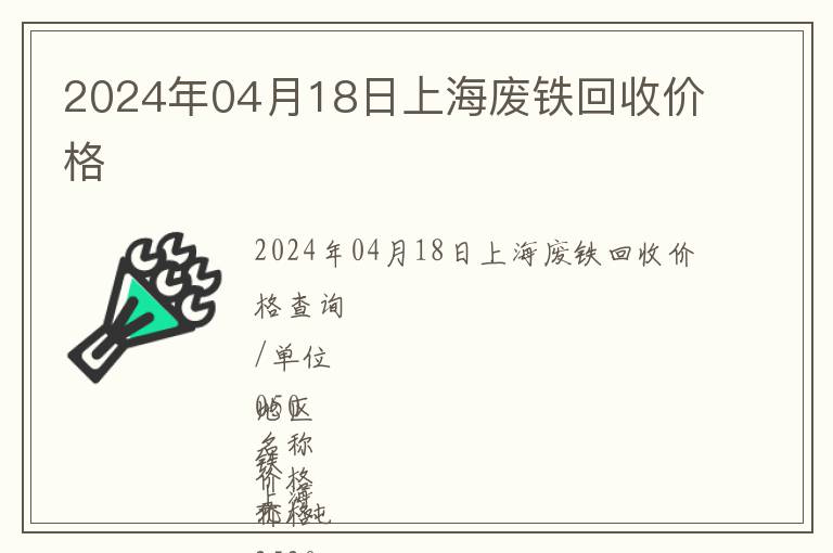 2024年04月18日上海廢鐵回收價格
