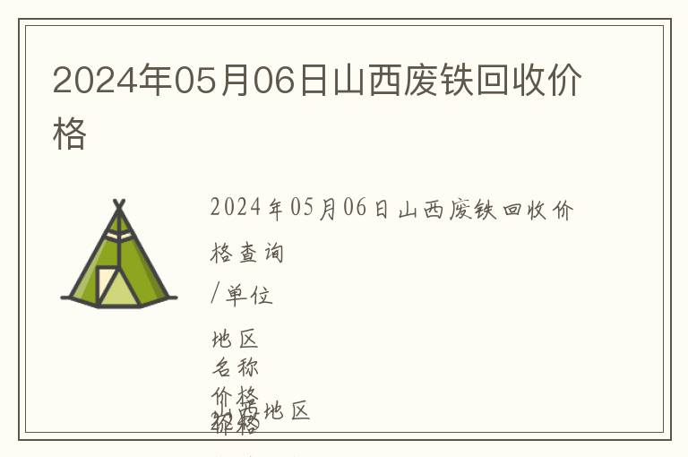 2024年05月06日山西廢鐵回收價格