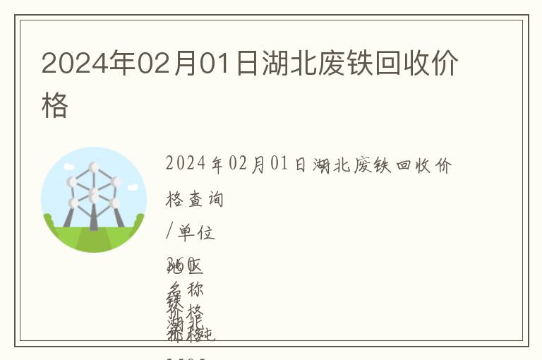 2024年02月01日湖北廢鐵回收價格