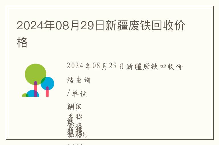 2024年08月29日新疆廢鐵回收價格