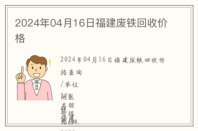2024年04月16日福建廢鐵回收價格