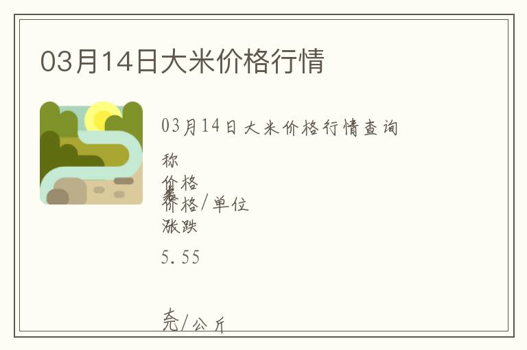 03月14日大米價格行情