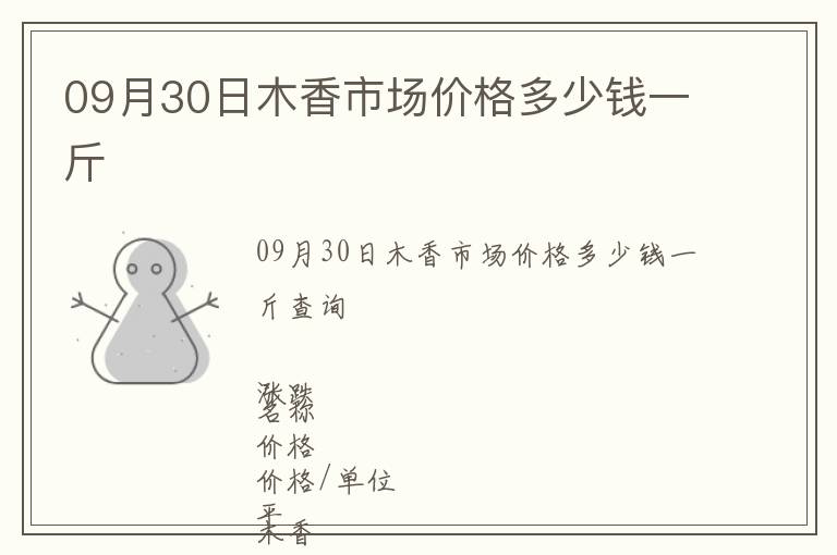 09月30日木香市場價格多少錢一斤
