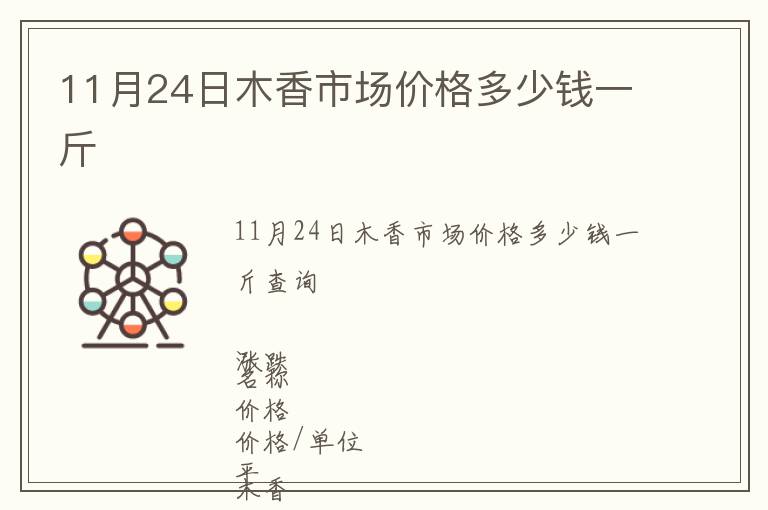 11月24日木香市場價格多少錢一斤