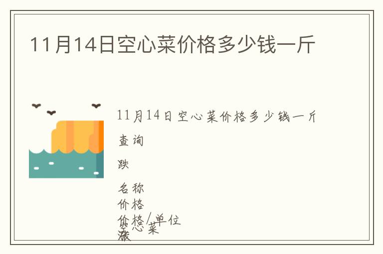 11月14日空心菜價格多少錢一斤