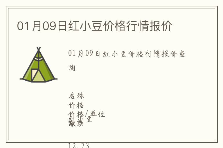 01月09日紅小豆價格行情報價