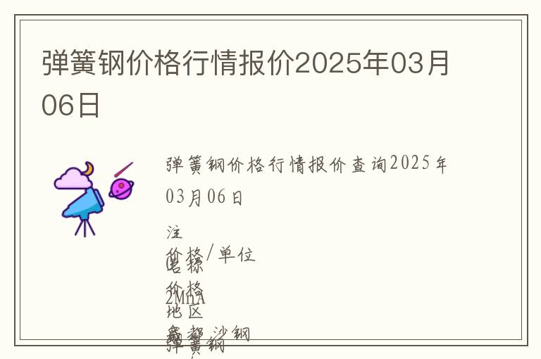彈簧鋼價格行情報價2025年03月06日