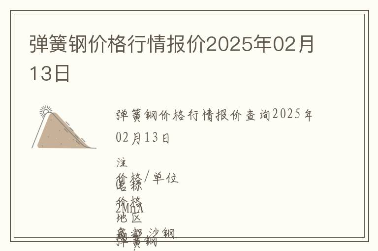彈簧鋼價格行情報價2025年02月13日