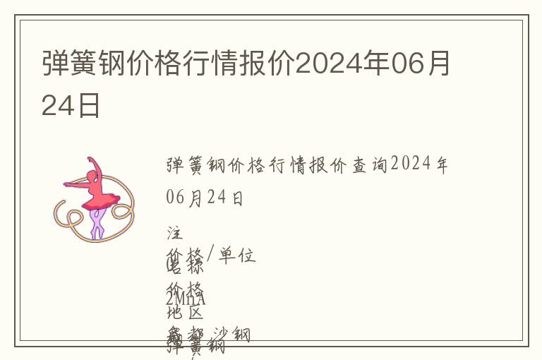 彈簧鋼價格行情報價2024年06月24日