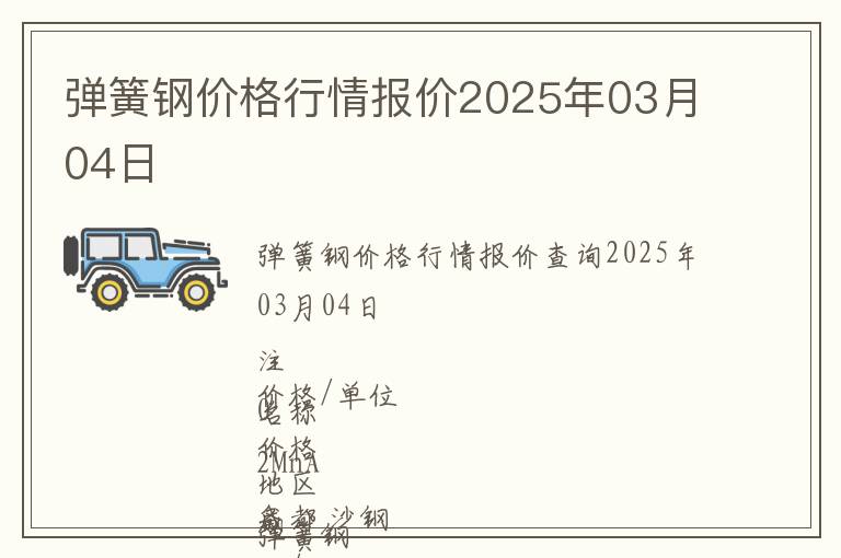 彈簧鋼價格行情報價2025年03月04日