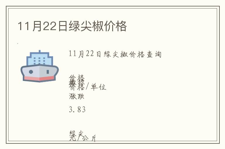 11月22日綠尖椒價格