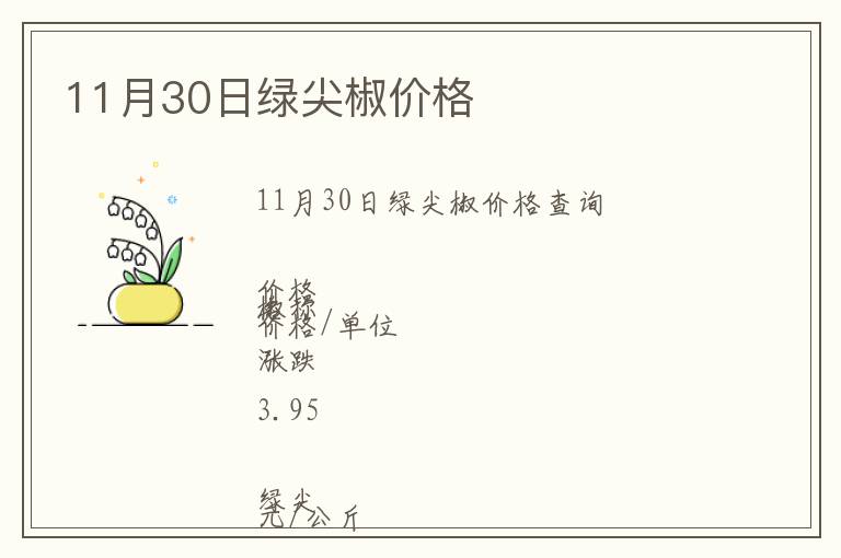 11月30日綠尖椒價格