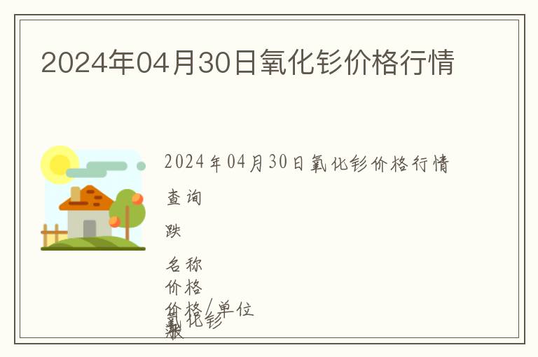 2024年04月30日氧化釤價格行情