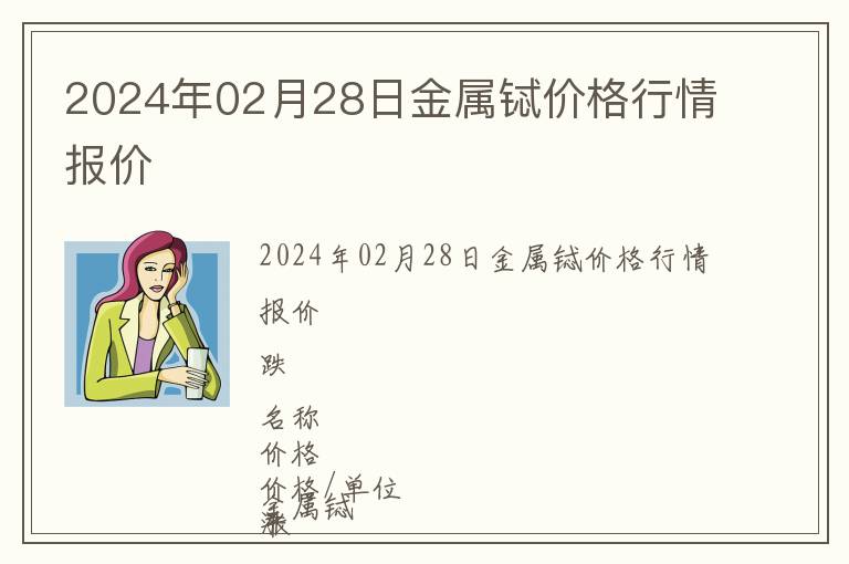 2024年02月28日金屬鋱價格行情報價