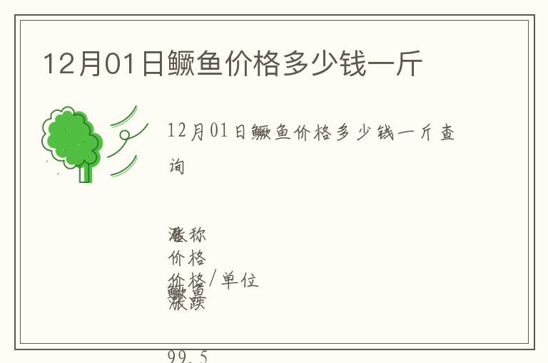 12月01日鱖魚價格多少錢一斤