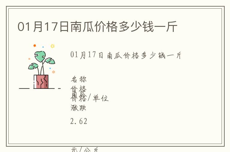 01月17日南瓜價格多少錢一斤
