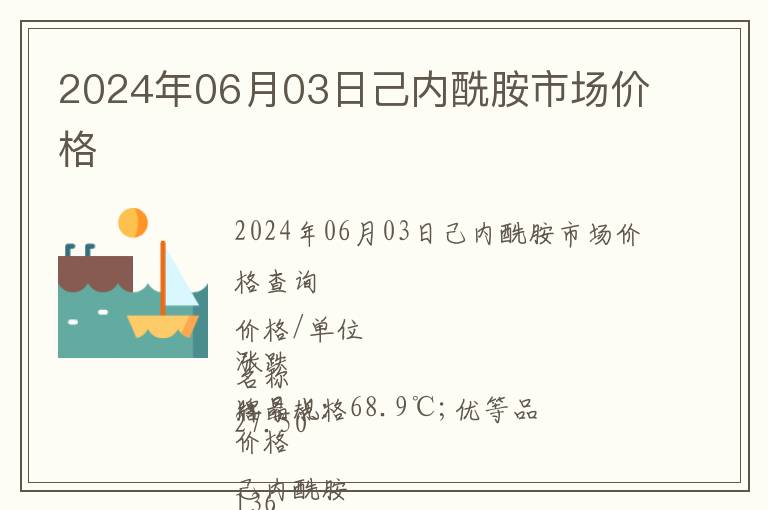 2024年06月03日己內酰胺市場價格