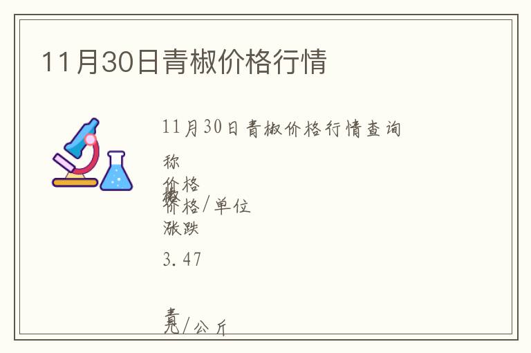 11月30日青椒價格行情