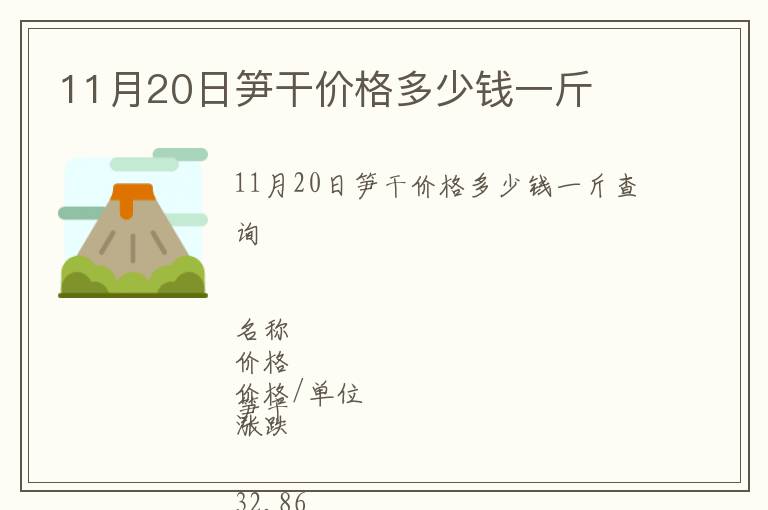 11月20日筍干價格多少錢一斤