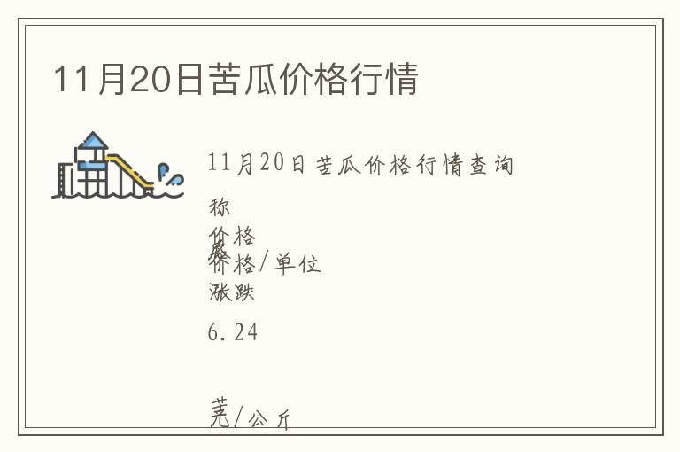 11月20日苦瓜價格行情