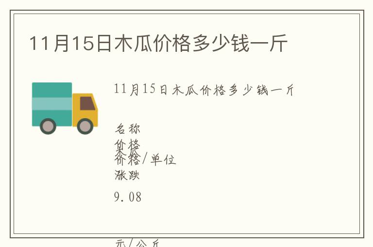 11月15日木瓜價格多少錢一斤