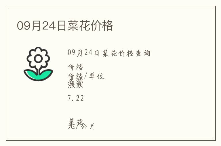 09月24日菜花價格