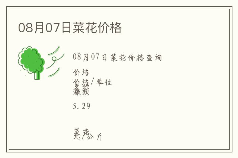 08月07日菜花價格