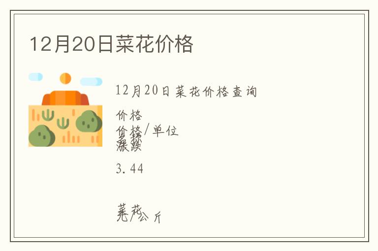 12月20日菜花價格