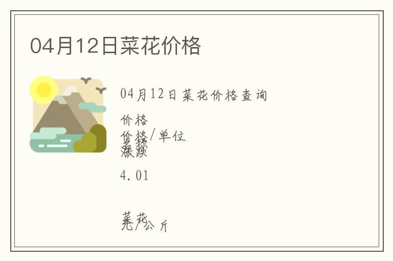 04月12日菜花價格