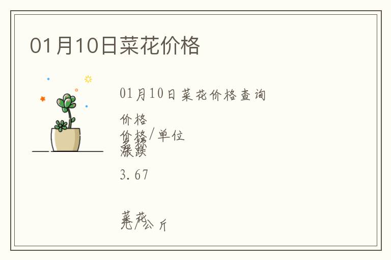 01月10日菜花價格