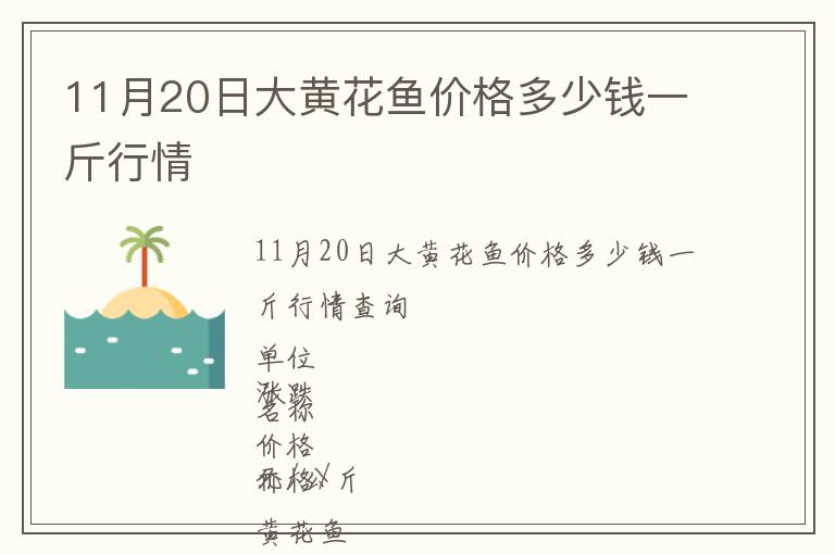 11月20日大黃花魚價格多少錢一斤行情