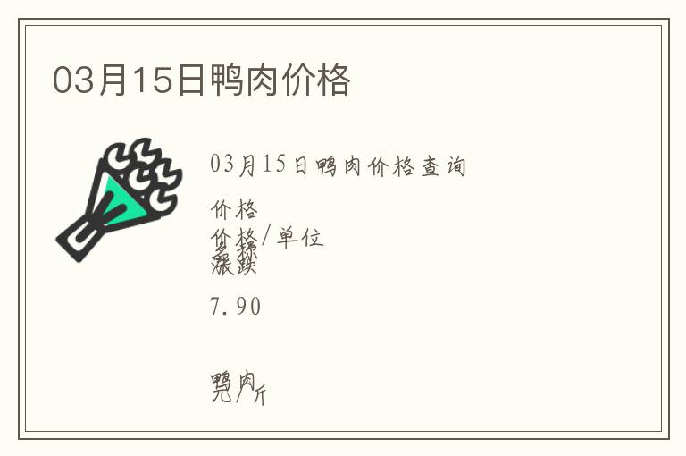 03月15日鴨肉價格