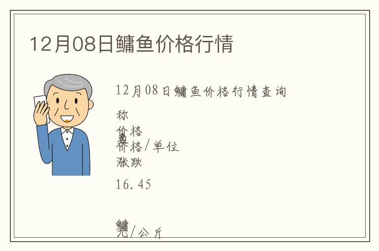 12月08日鳙魚價格行情